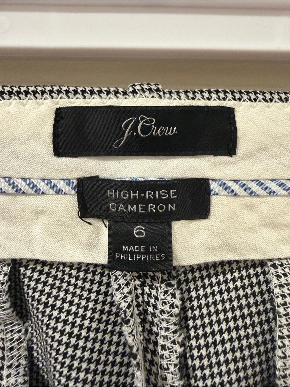 J.Crew High-Rise Cameron Pants in Houndstooth